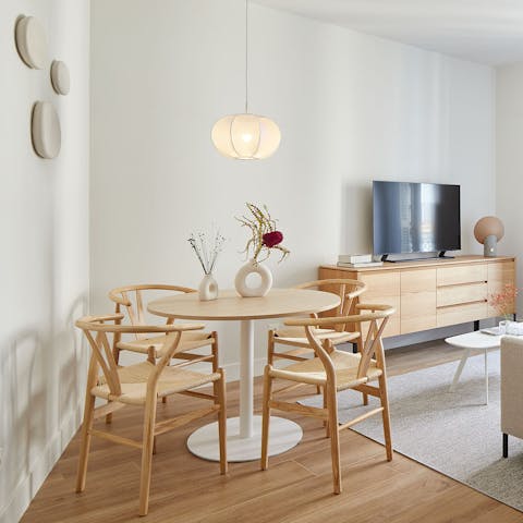 Wind down with drinks at home or wander to a local bar