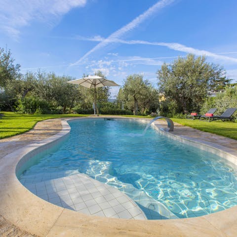 Splash about in the private swimming pool