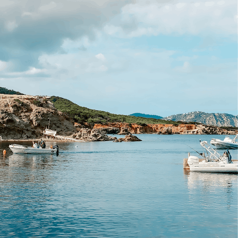 Head over to Ibiza's famed coastline in as little as two minutes in the car