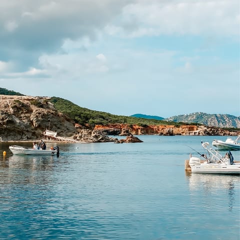 Head over to Ibiza's famed coastline in as little as two minutes in the car
