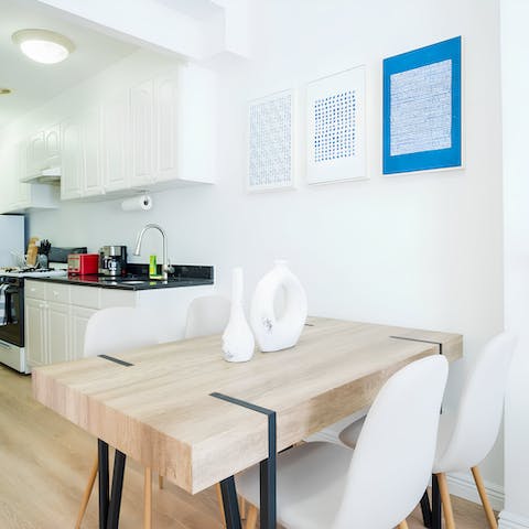 Settle down for a pancake stack before heading out for the day