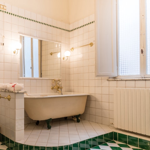 Sink into the tub after a day of exploring