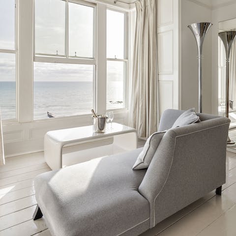 Take in ocean views with a glass of champagne in hand