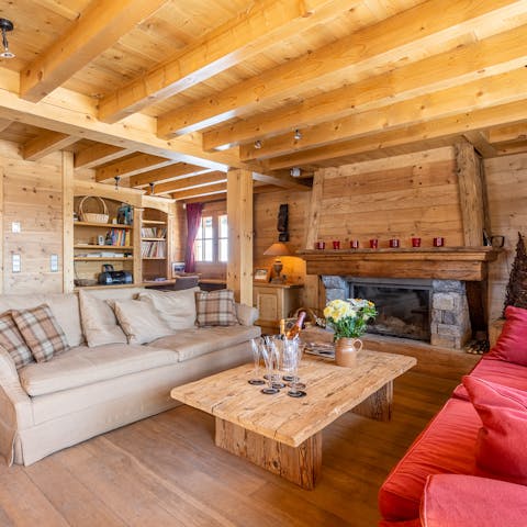 Cosy up with a book in front of the fireplace