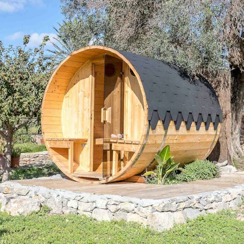 Feel a wonderful sense of wellbeing after a session in the sauna