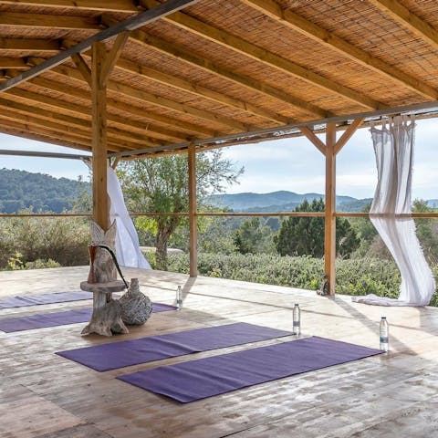 Embrace a restorative yoga session with beautiful views