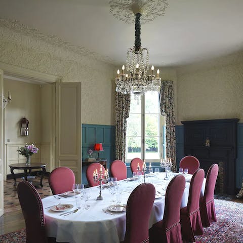 Tuck into celebratory dinners at the formal dining area