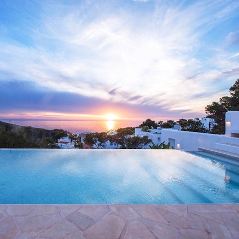 Take a sunset dip in the beautiful infinity pool