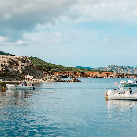 Head down to Cala Vadella Beach – it's just 600 metres away