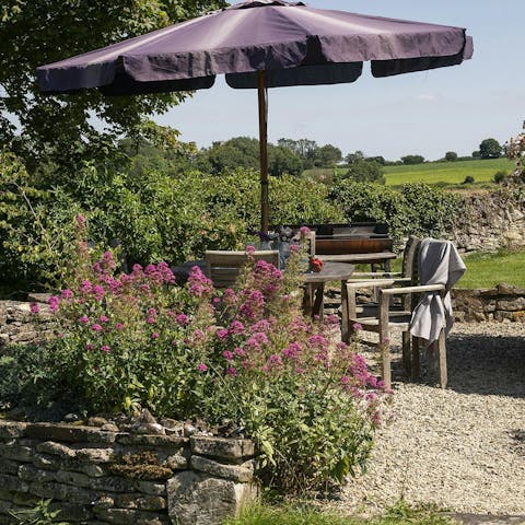 Dine alfresco as the quiet of nature surrounds you