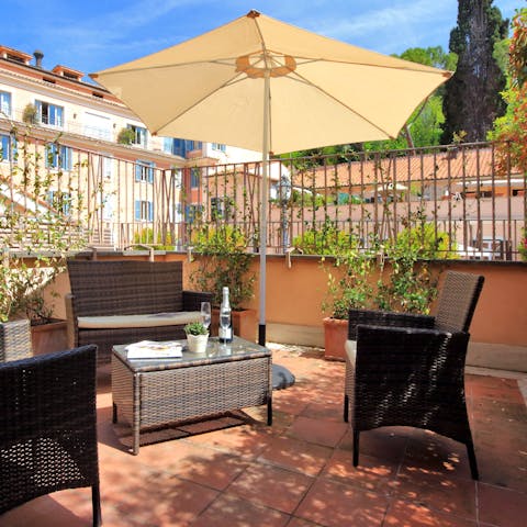 Relax or enjoy a drink on the private terrace