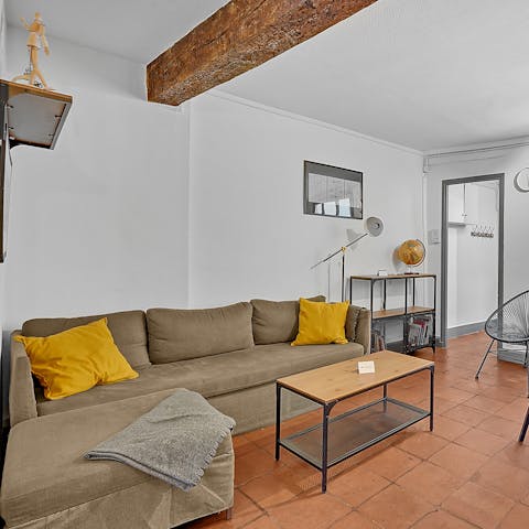 Kick back and relax on the comfy sofa in the stylish living room