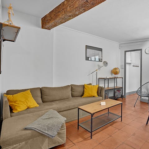 Kick back and relax on the comfy sofa in the stylish living room