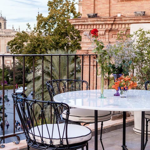 Enjoy views of the cathedral as you sip on your morning coffee