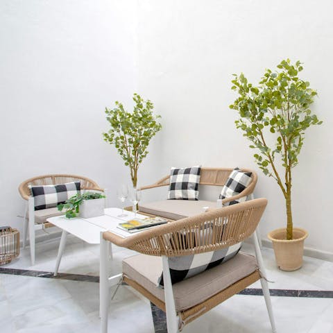 Chill out on the patio after busy days of sightseeing