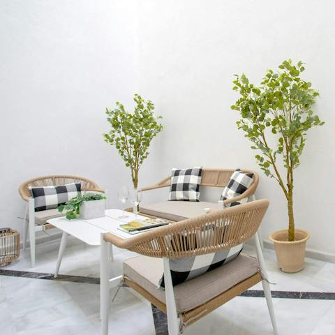Chill out on the patio after busy days of sightseeing