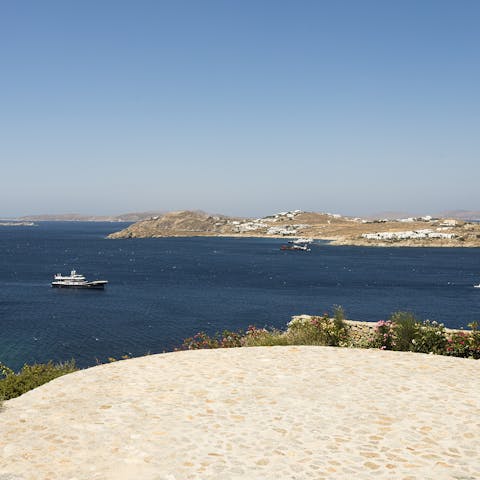 Hire a yacht through the host and explore the invitingly blue Aegean Sea