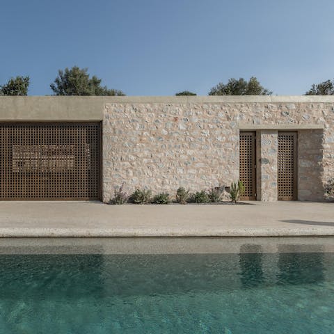 Make a splash in the glittering swimming pool on hot afternoons