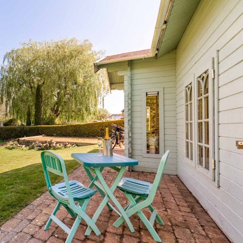 Enjoy alfresco dining on the patio