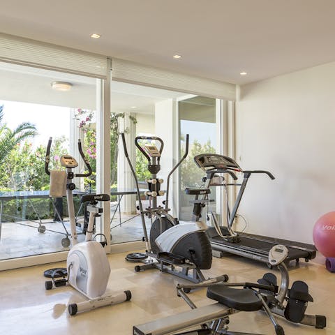 Start the day with a workout in your very own private gym