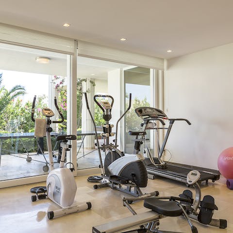 Start the day with a workout in your very own private gym