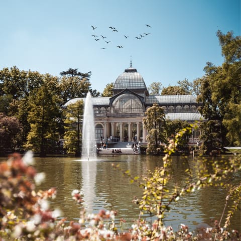 Go for an afternoon stroll through El Retiro Park, twenty-five minutes away on foot