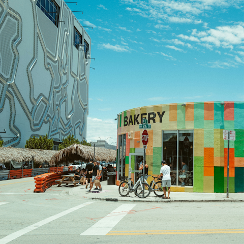 Explore the vibrant Miami Design District, a half hour walk from Wynwood