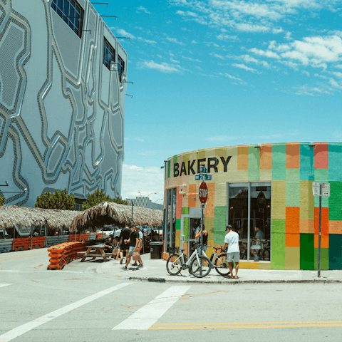 Explore the vibrant Miami Design District, a half hour walk from Wynwood
