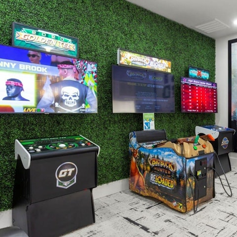 Have fun playing games at the on-site arcade