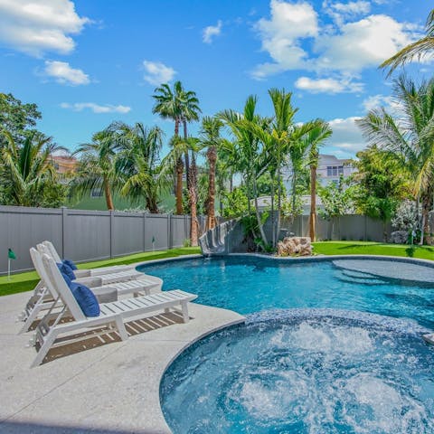 Choose between the jacuzzi and the pool for afternoons in the sun