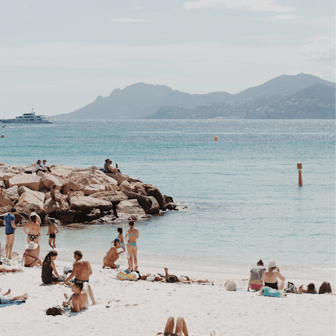 Walk just 500 metres to Plage de la Péguière to swim in the sea