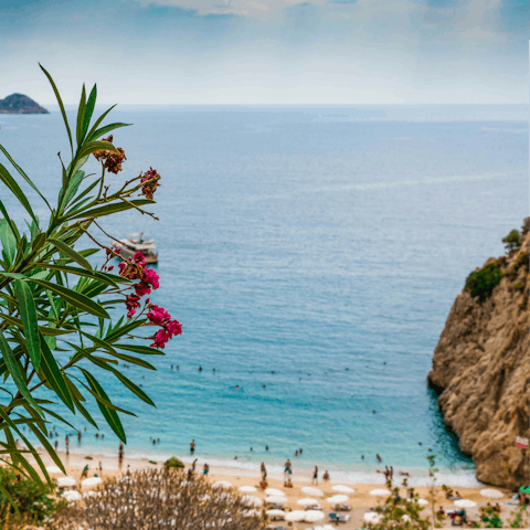 Visit the beach in Kalkan, just moments from the door