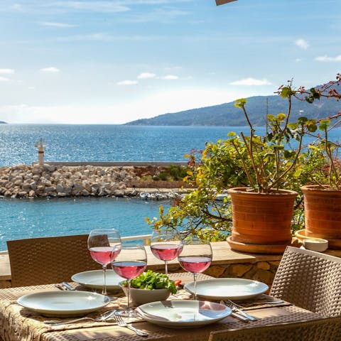 Dine alongside undisturbed sea views