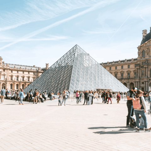 Enjoy a day at the Louvre, twenty minutes away on foot