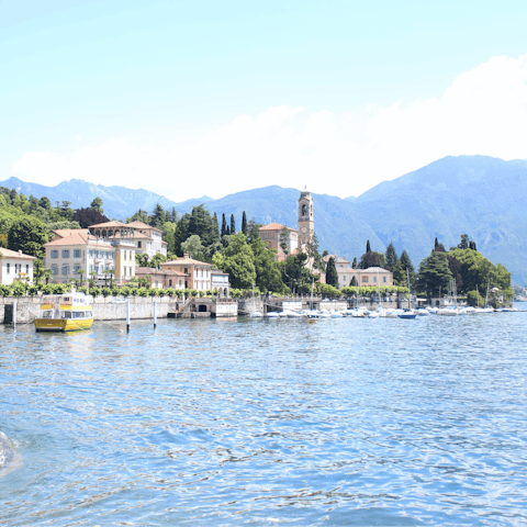 Walk ten minutes to the shores of Lake Como