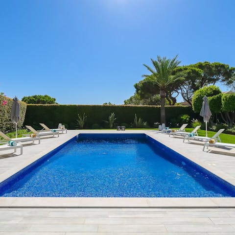 Splash the day away in the private pool