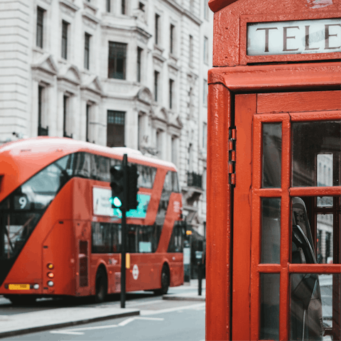 Head into town by tube to reach shopping spots like Regent Street in twenty minutes