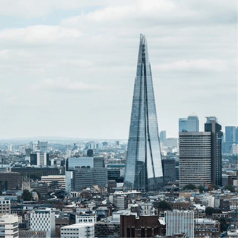 Hop in a black cab to visit London's landmarks – it's a fourteen-minute ride to The Shard