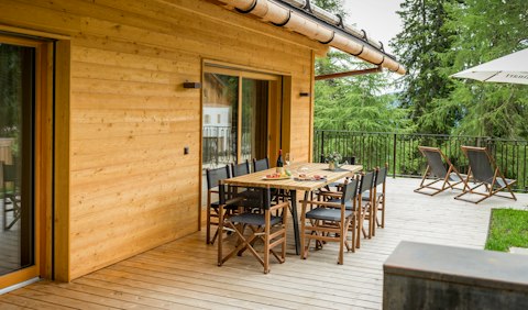 Tuck into a tasty lunch on the terrace in the fresh air