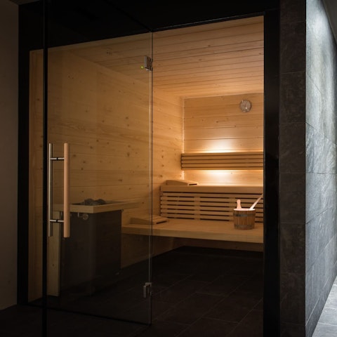 Let your cares drift away as you unwind in the sauna