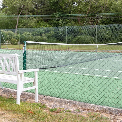 The private tennis court