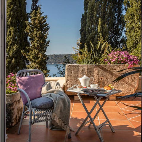 Start the day with a cup of coffee on the terrace