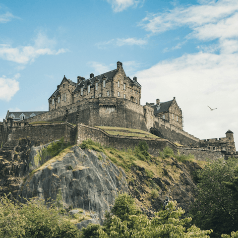 Step back in time at Edinburgh Castle, just a thirty-minute stroll away