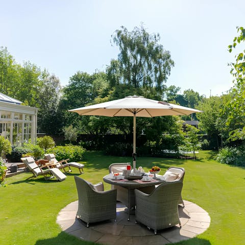 Make the most of sunny days in the landscaped garden