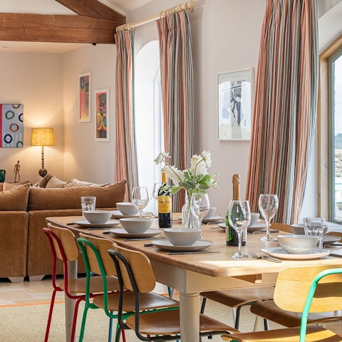 Serve a delicious dinner in the open-plan living space