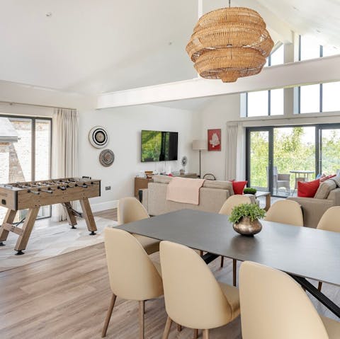 Spend quality family time together in the bright open-plan living and dining space