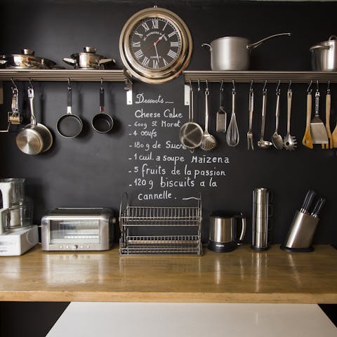 Cook up a few treats in the well-equipped kitchen