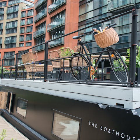 Relax in the unique living space above deck