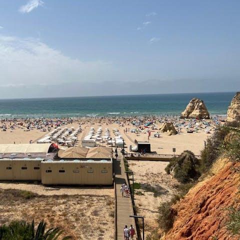 Stroll down to the beach at Praia da Rocha – it's just around 400 metres away