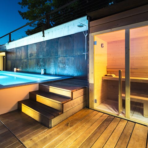 Swim under the stars or sweat it out in the sauna